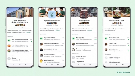WhatsApp divulgou imagem prvia do Comunidades, recurso que agrega vrios grupos em um espao compartilhado  Foto: Divulgao/WhatsApp