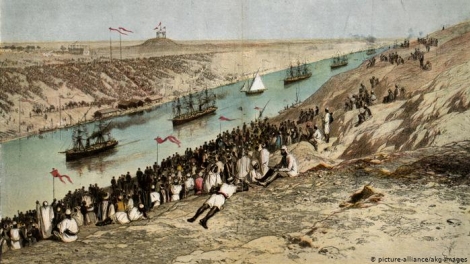 Pintura retrata cerimnia de inaugurao do Canal de Suez, em 17 de novembro de 1869